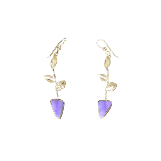 Sugilite Earrings in 14K Gold