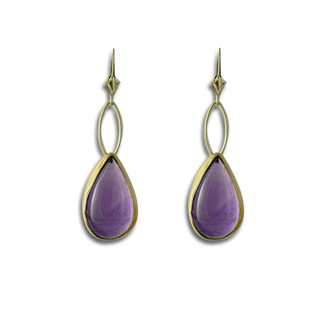 Amethyst Earrings in 14K Gold