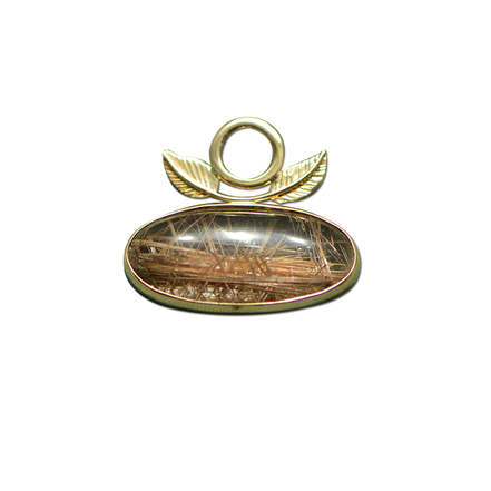 Rutilated Quartz w/ Leaves Necklace: 14K