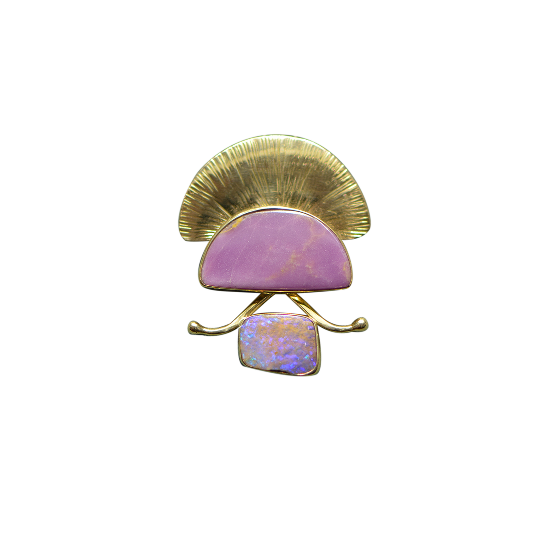 Phosphosiderite and Opal Necklace in 14K and Sterling