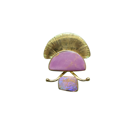 Phosphosiderite and Opal Necklace in 14K and Sterling