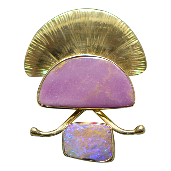 Phosphosiderite/Opal Necklace - 14K/Sterling