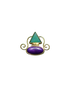 Green Chrysoprase and Sugilite Necklace: 14K