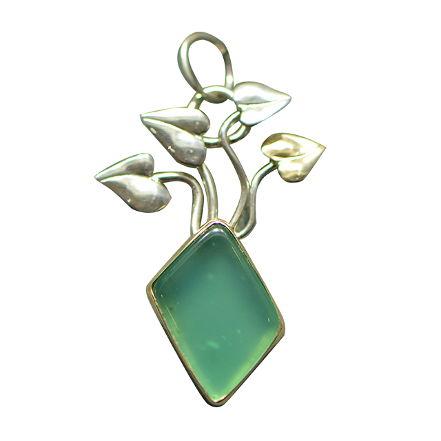 Chrysoprase Necklace - 14K/SS