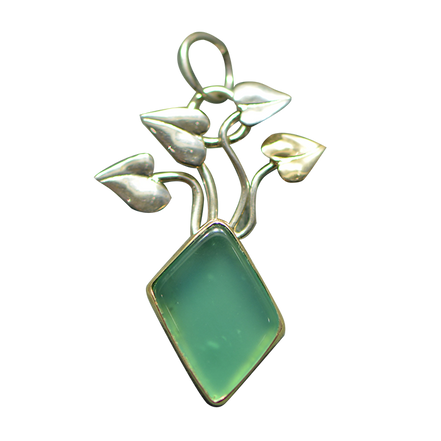 Chrysoprase Necklace - 14K/SS