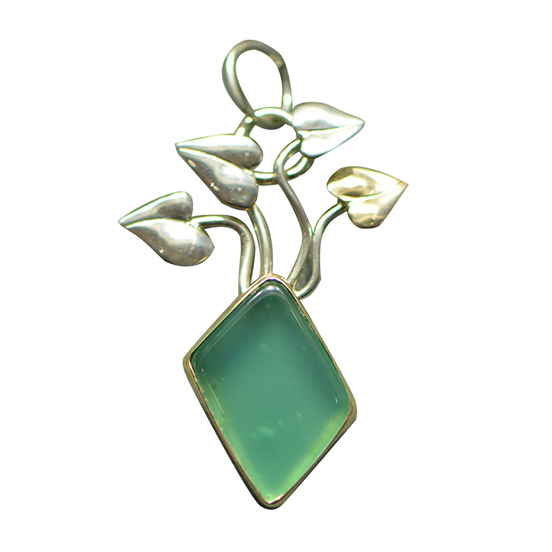 Chrysoprase Necklace - 14K/SS