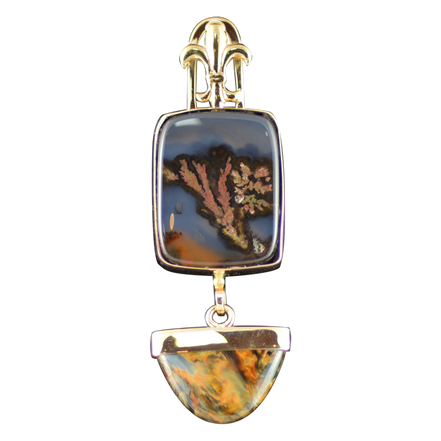 Original Necklace - 14k/Moss Agate/Pietersite