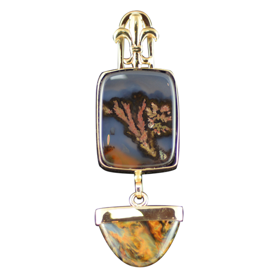 Original Necklace - 14k/Moss Agate/Pietersite