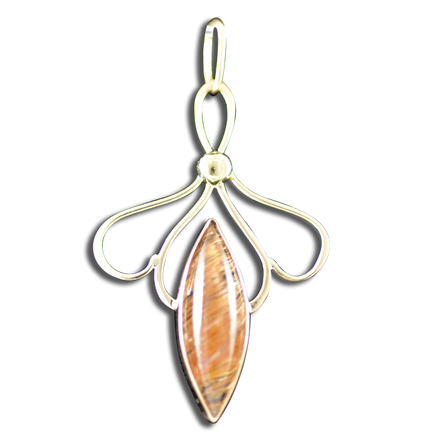 Rutilated Quartz Necklace:  14k