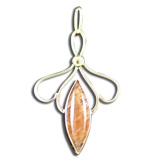 Rutilated Quartz Necklace:  14k