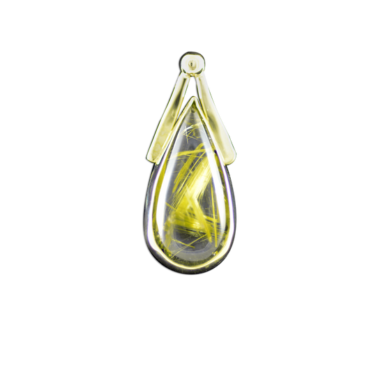 Rutilated Quartz Necklace in 14K