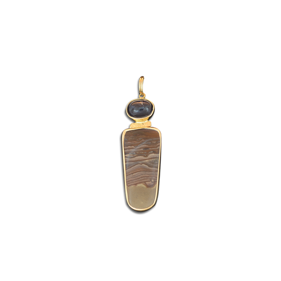 Deschutes Jasper and Iolite Necklace: 14K