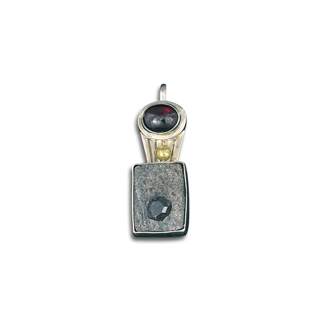 New! Original Necklace: SS/14K - Garnet / plus Garnet in Shist