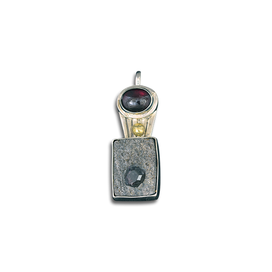 New! Original Necklace: SS/14K - Garnet / plus Garnet in Shist