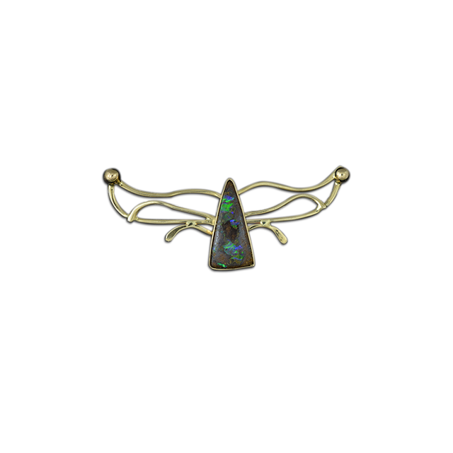 Boulder Opal Neckslide:  - 14K