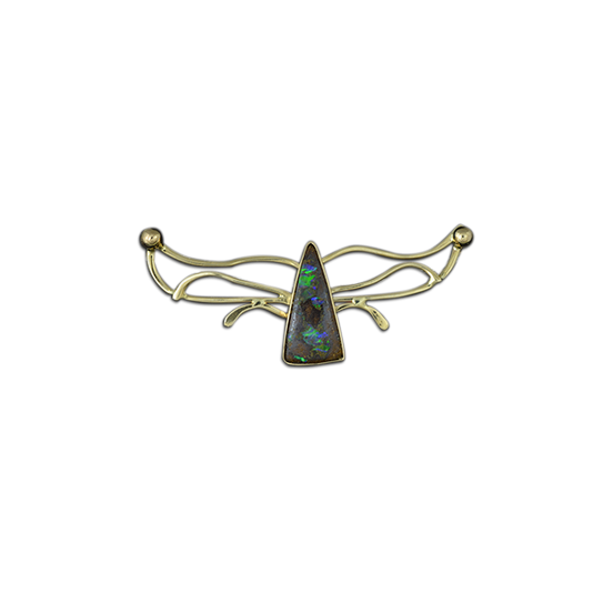 Boulder Opal Neckslide:  - 14K