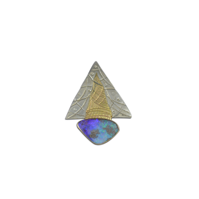 Boulder Opal Necklace:  14K/SS