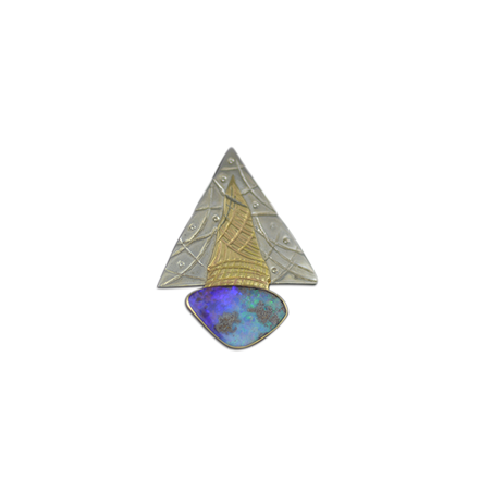Boulder Opal Necklace:  14K/SS