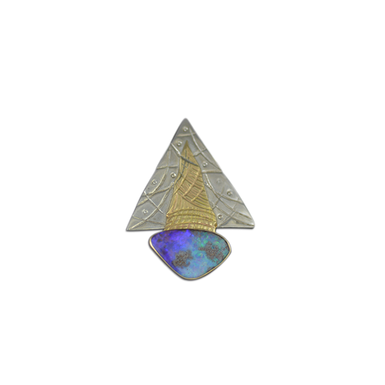 Boulder Opal Necklace:  14K/SS
