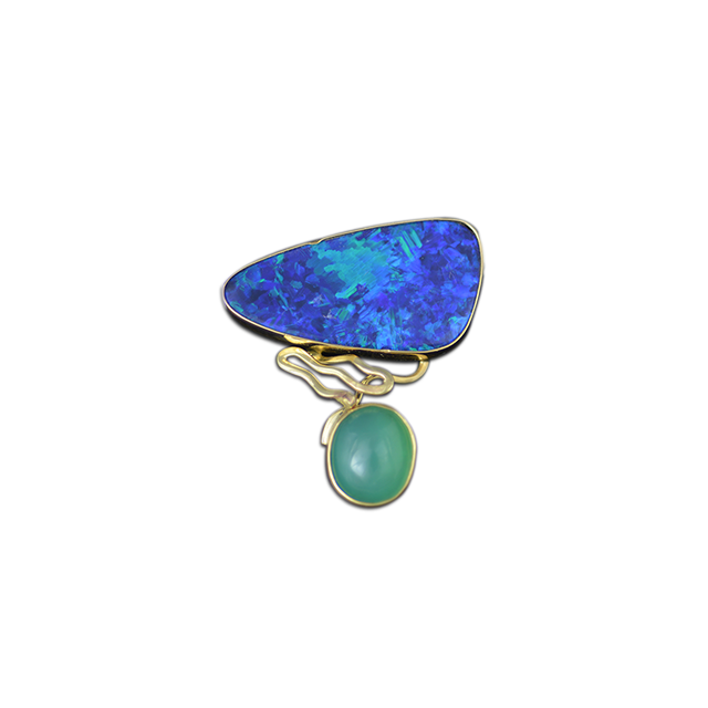 New! ORIGINAL NECKLACE - 14K / OPAL DOUBLET / CHRYSOPRASE