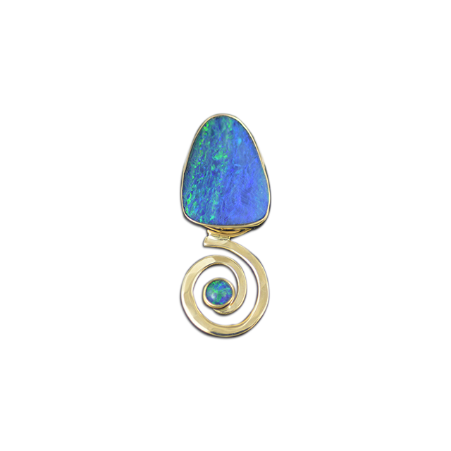 New! ORIGINAL Spiral NECKLACE - 14K / OPAL DOUBLET / OPAL TRIPLET