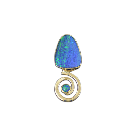 New! ORIGINAL Spiral NECKLACE - 14K / OPAL DOUBLET / OPAL TRIPLET