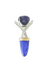 Lapis Lazuli and Druzy Quartz Necklace: SS/14k Gold
