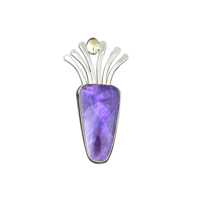 Sugilite Necklace - Sterling / 14K