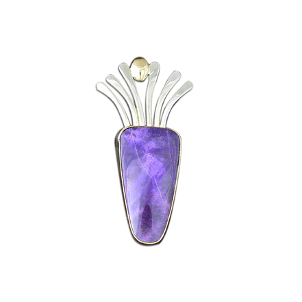 Sugilite Necklace - Sterling / 14K