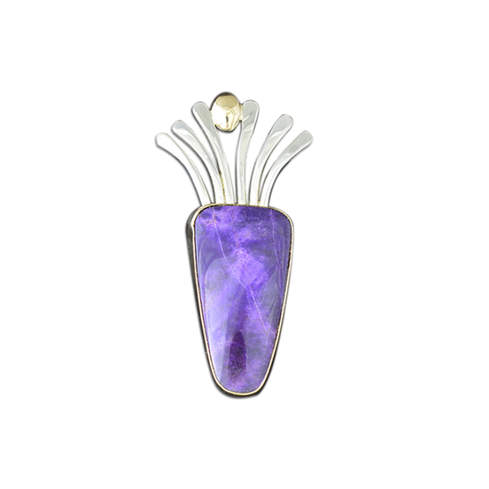 Sugilite Necklace - Sterling / 14K
