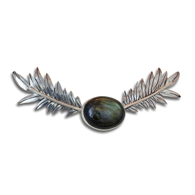 New! Original Neckslide: 14K Gold/Sterling w/ Labradorite