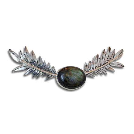 New! Original Neckslide: 14K Gold/Sterling w/ Labradorite