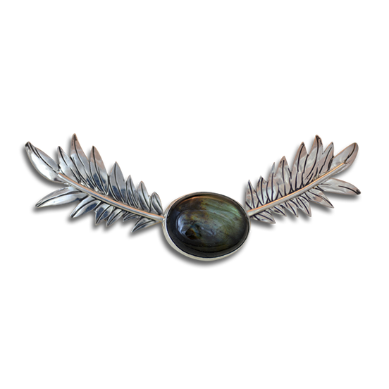 New! Original Neckslide: 14K Gold/Sterling w/ Labradorite