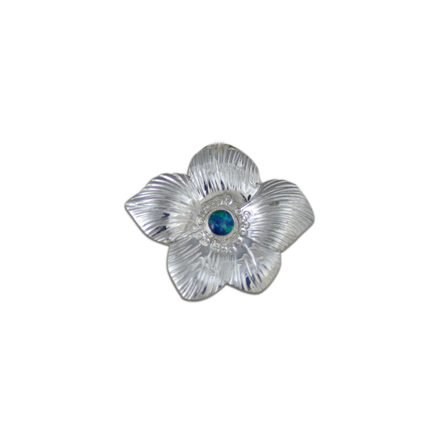 Flower with Opal Triplet Necklace: Sterling