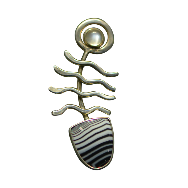 Original Pin: SS/Sardonyx/Moonstone