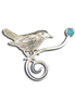 Original Pin/Pendant - Bird on a wire: SS w/ Opal