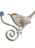 Original Pin/Pendant - Bird on a wire: SS w/ Opal
