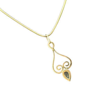Aquamarine Necklace in 14K