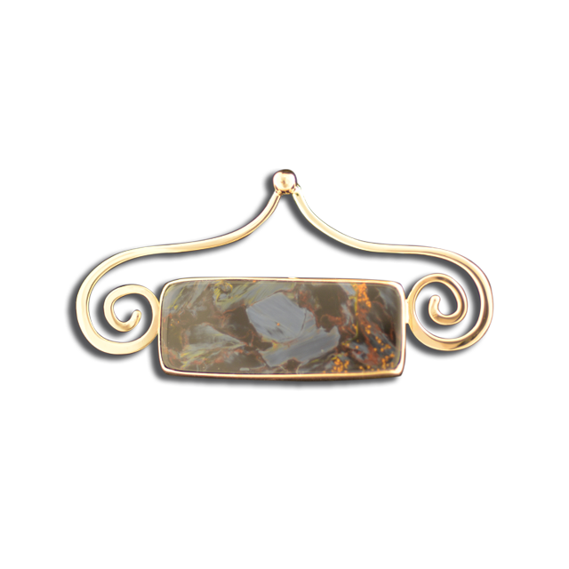 Pietersite Pin/Pendant: 14K
