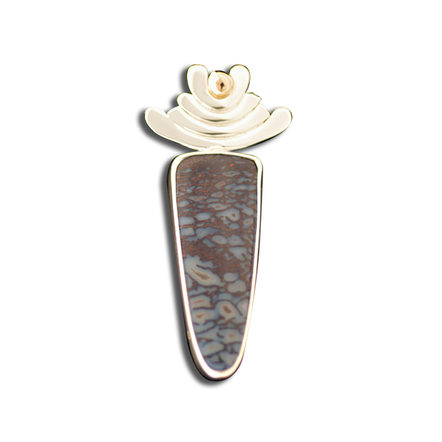 Original Pin/Pendant - SS/14K/Fossilized Dinosaur Bone