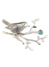 Original Pin/Pendant: Bird on Branch - SS/14K/Opal