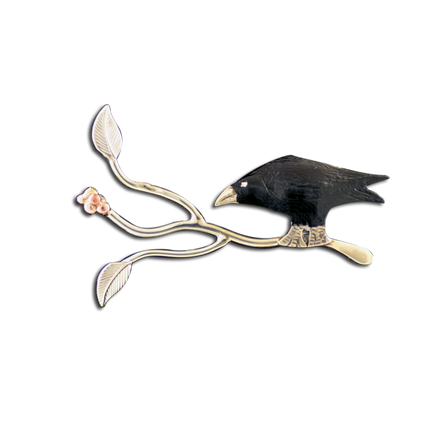 Original Pin/Pendant - Crow on Branch SS/14K