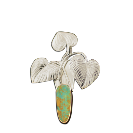 Turquoise Pin/Pendant - SS/14k