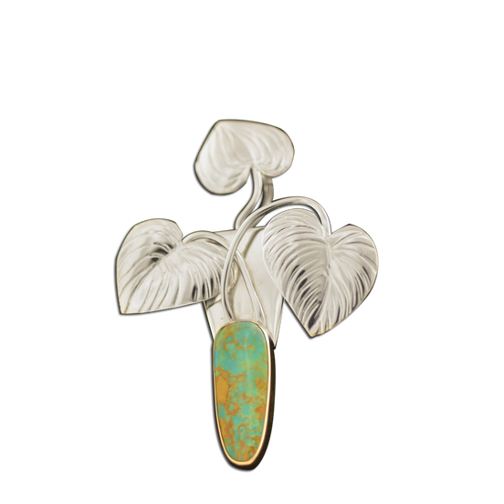 Turquoise Pin/Pendant - SS/14k