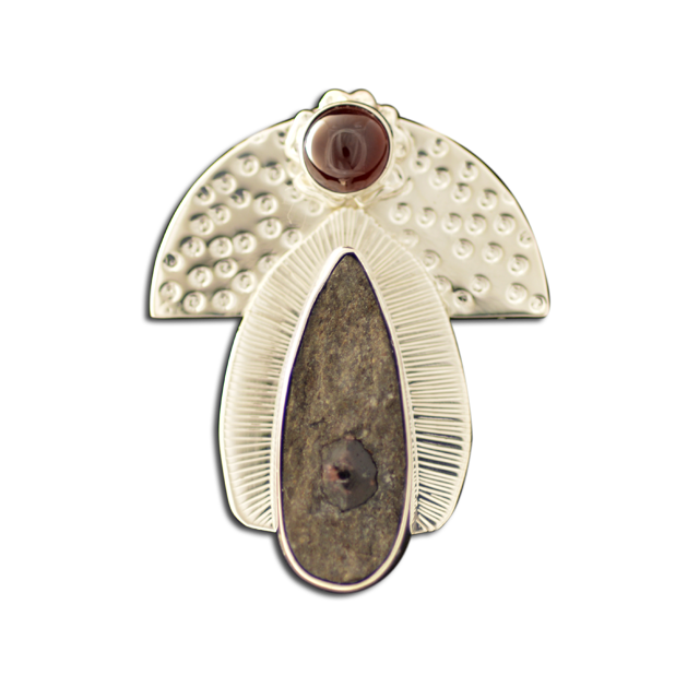 Original Pin/Pendant - SS/Garnet & Garnet Schist