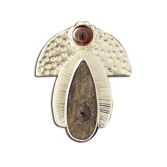 Original Pin/Pendant - SS/Garnet & Garnet Schist