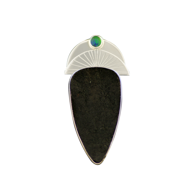 Wyoming Black Jade/Opal Triplet Pendant in Sterling