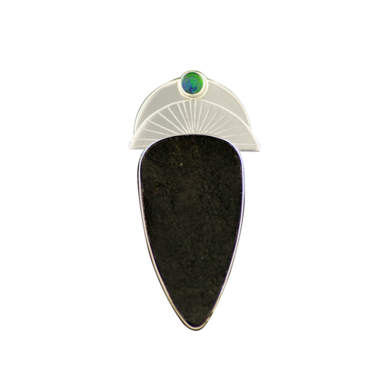Wyoming Black Jade/Opal Triplet Pendant in Sterling