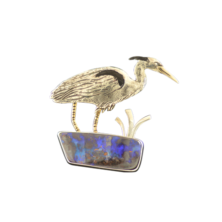 Original Pin/Pendant: Boulder Opal - SS/Brass
