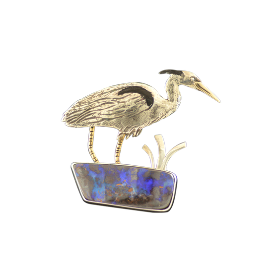 Original Pin/Pendant: Boulder Opal - SS/Brass